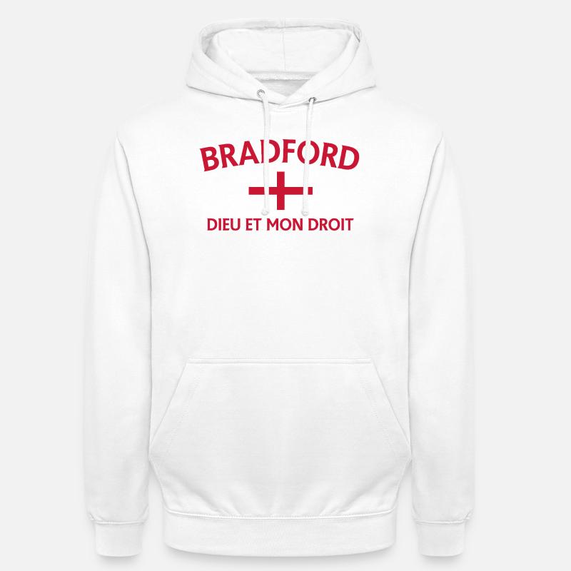 Drapeau de Bradford avec devise - Sweat-shirt à capuche unisexe - blanc