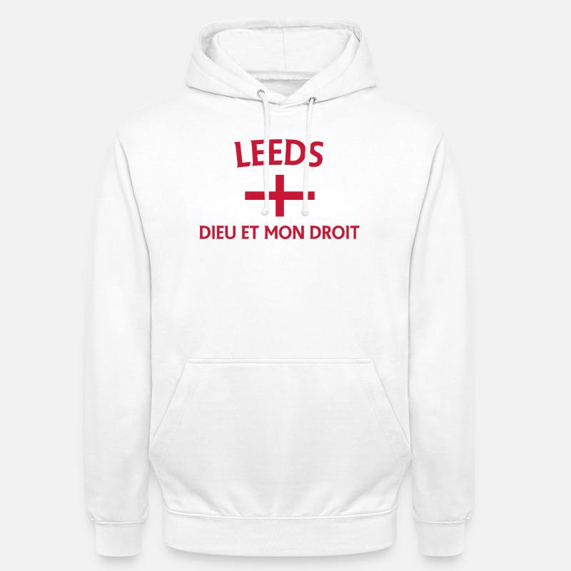 Conception du drapeau croisé de Leeds - Sweat-shirt à capuche unisexe - blanc