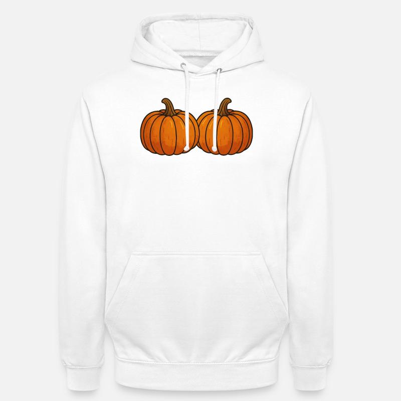 Deux citrouilles dans la lumière d’automne - Sweat-shirt à capuche unisexe - blanc