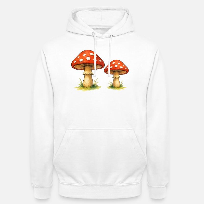 Red toadstools in the grass - Unisex Hoodie - white