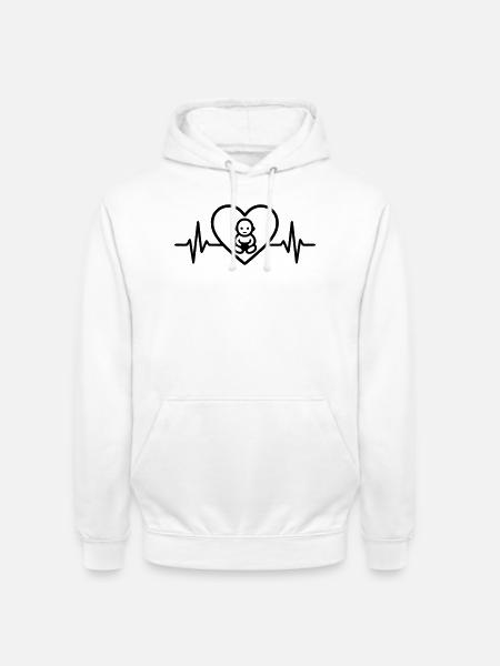Baby Herz Familie Eltern - Unisex Hoodie - Weiß