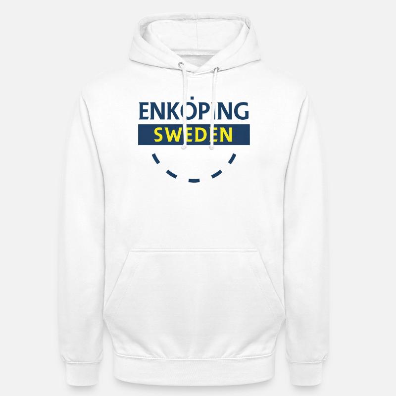 Enköping Schweden Schildabzeichen - Unisex Hoodie - Weiß