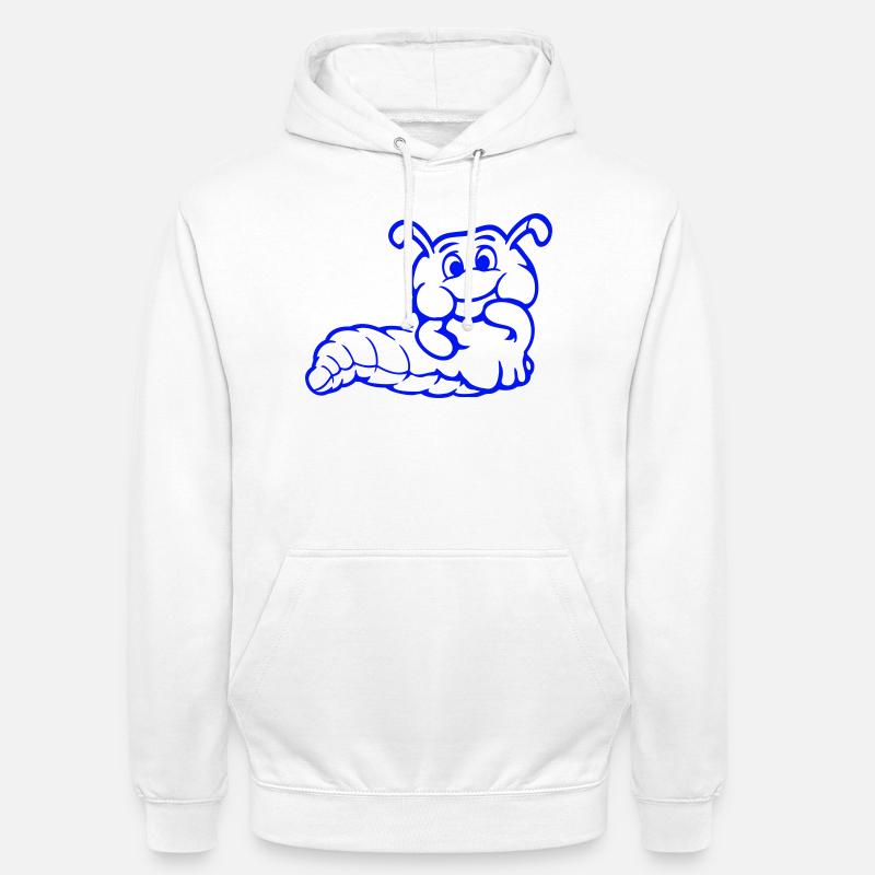 Chenille Ver Timide Amicale Curieux - Sweat-shirt à capuche unisexe - blanc