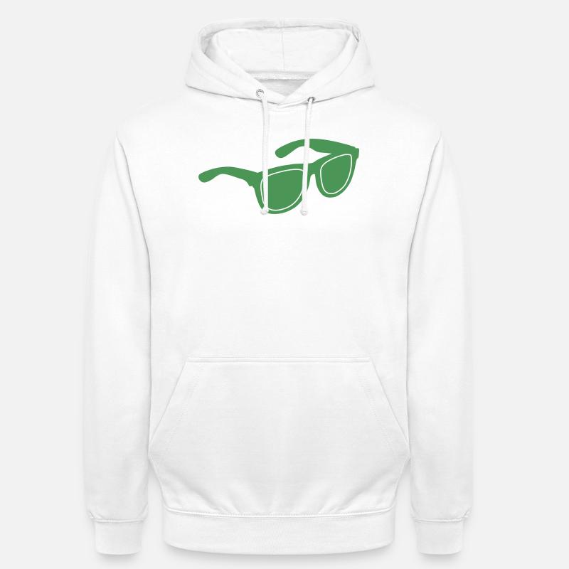 Lunettes de soleil vertes Graphique - Sweat-shirt à capuche unisexe - blanc