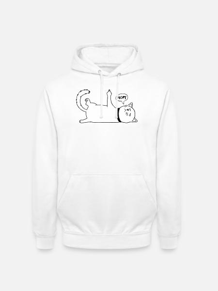 Lazy Cat Cat Lover Cat Owner Saying - Unisex Hoodie - white