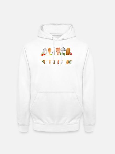 Personalisiertes Aquarell-Küchengeschenk - Unisex Hoodie - Weiß