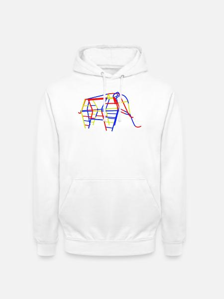 GDR Climbing Elephant - Unisex Hoodie - white