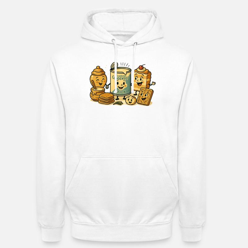 Dessin animé de lait concentré sucré - Sweat-shirt à capuche unisexe - blanc