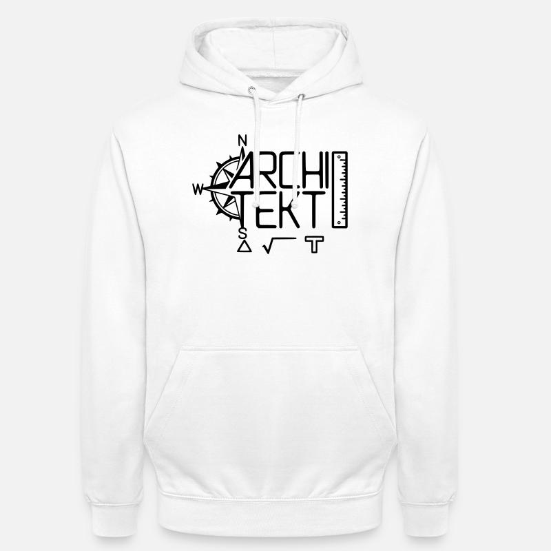 Conception architecte avec outil de dessin - Sweat-shirt à capuche unisexe - blanc