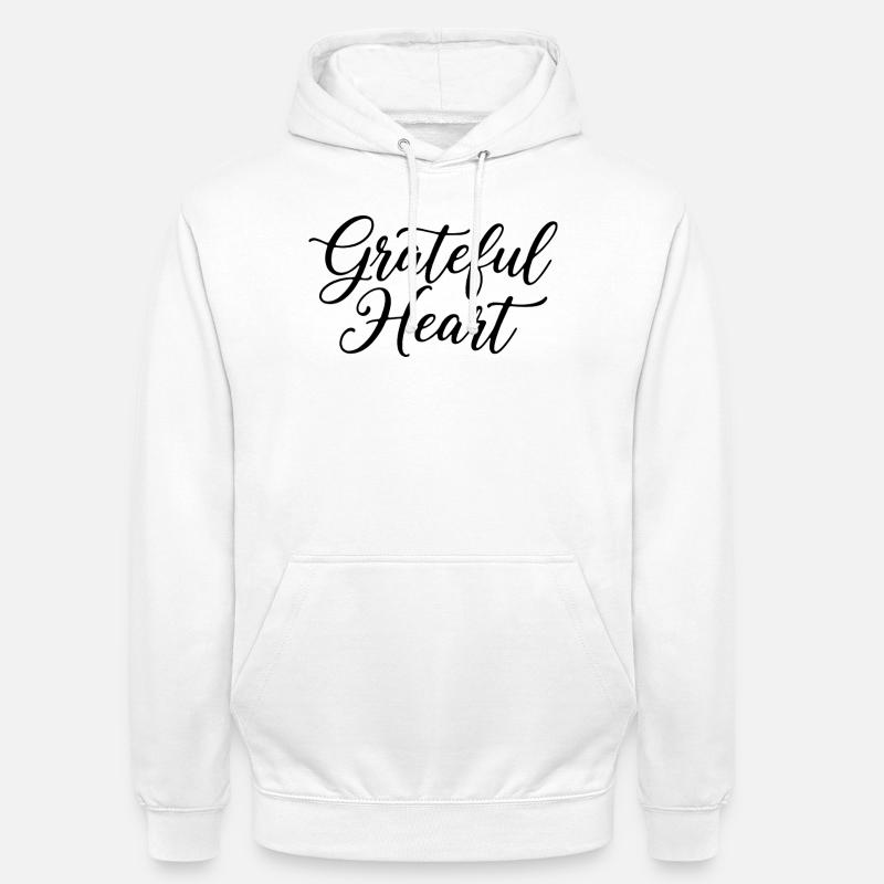 Grateful Heart Script - Sweat-shirt à capuche unisexe - blanc