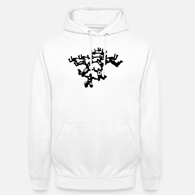 Parachutisme - Sweat-shirt à capuche unisexe - blanc