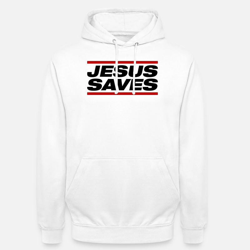 Jesus räddar - Luvtröja unisex - vit