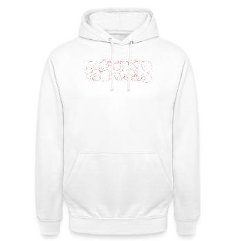 Abstrakte Scribble-Art Berlin Souvenir - Unisex Hoodie - Weiß - Vorne - AI Model Male 185 dark (185cm) & AI Model Female 172 dark (172cm)