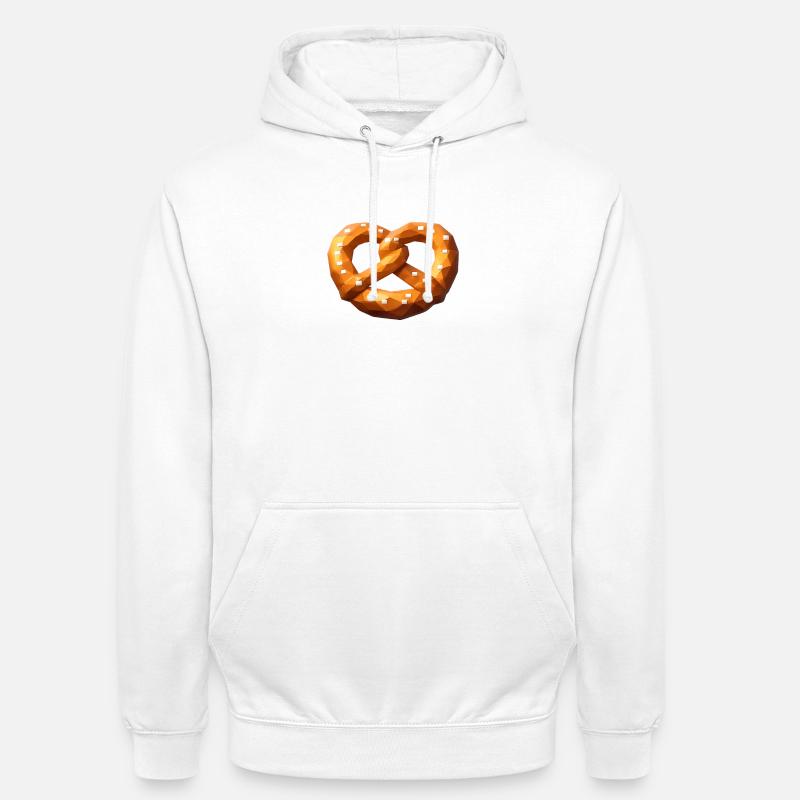 Low poly bretzel orange polygonal - Sweat-shirt à capuche unisexe - blanc