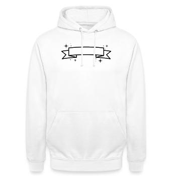 Bannière - Insérer le texte - Sweat-shirt à capuche unisexe - blanc - Devant - AI Model Male 185 dark (185cm) & AI Model Female 172 dark (172cm)