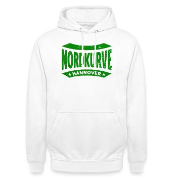 Hannover Nordkurve Hoodie, Shirt, Tasche, cap - Unisex Hoodie - Weiß - Vorne - AI Model Male 185 dark (185cm) & AI Model Female 172 dark (172cm)