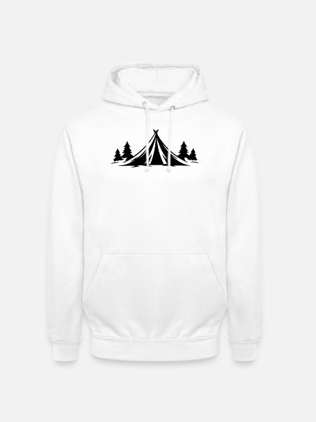 Camping Tent Nature Icon - Unisex Hoodie - white