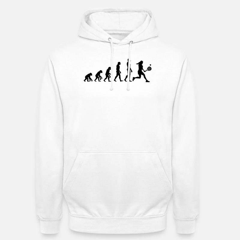 Padel Evolution, Vom Affen zur Padel Queen - Unisex Hoodie - Weiß