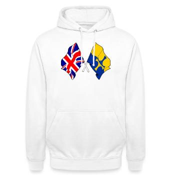 Durham et Grande-Bretagne - Sweat-shirt à capuche unisexe - blanc - Devant - AI Model Male 185 dark (185cm) & AI Model Female 172 dark (172cm)