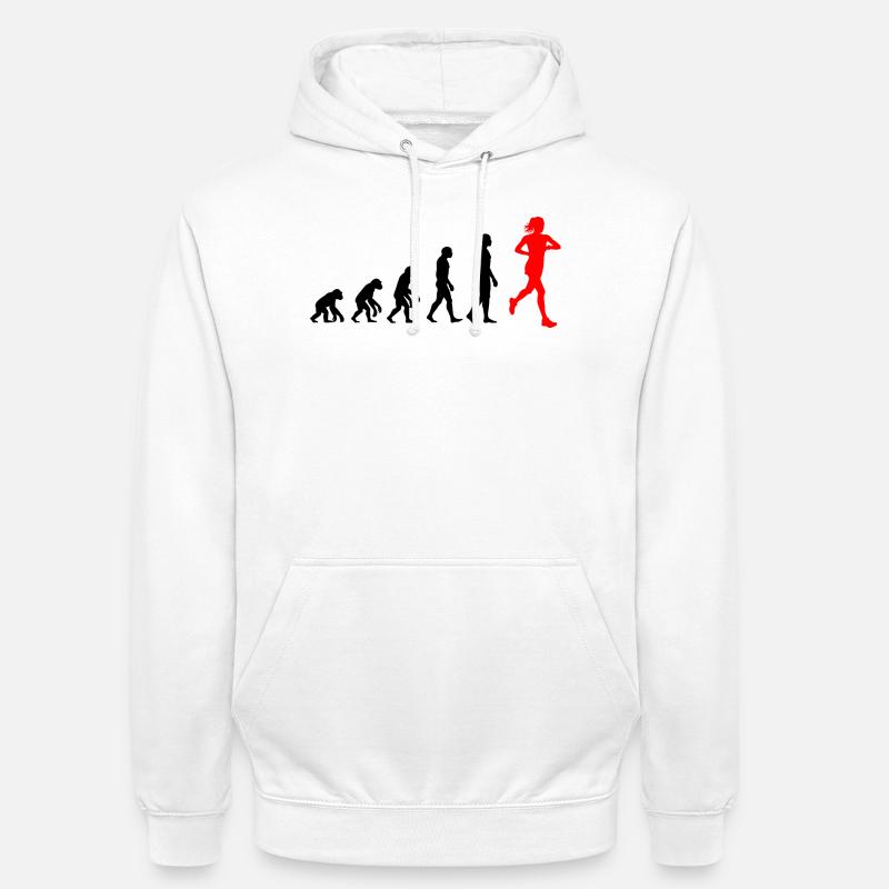 EVOLUTION RUNNERIN POWER! JOGGERIN LÄUFERIN FIT - Unisex Hoodie - Weiß