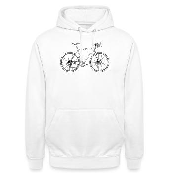 Road Bike Minimal Art Retro – Pure Speed - Unisex Hoodie - white - Front - AI Model Male 185 dark (185cm) & AI Model Female 172 dark (172cm)
