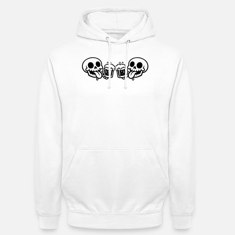 Skelett Team Bier - Unisex Hoodie - Weiß