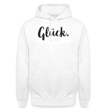 Déclaration de bonheur - Sweat-shirt à capuche unisexe - blanc - Devant - AI Model Male 185 dark (185cm) & AI Model Female 172 dark (172cm)