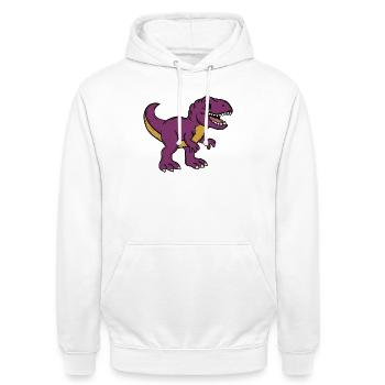 Dino - Unisex Hoodie - white - Front - AI Model Male 185 dark (185cm) & AI Model Female 172 dark (172cm)