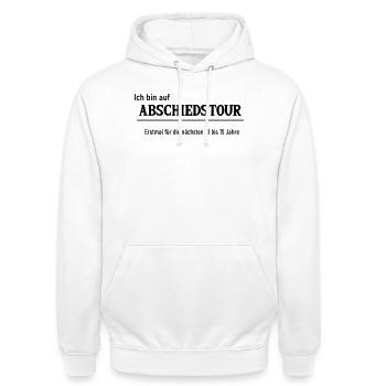 Tournée d’adieu - Sweat-shirt à capuche unisexe - blanc - Devant - AI Model Male 185 dark (185cm) & AI Model Female 172 dark (172cm)