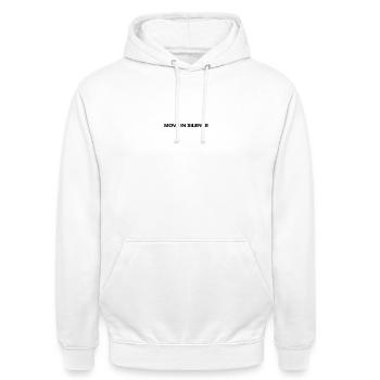 Move in Silence - Unisex Hoodie - white - Front - AI Model Male 185 dark (185cm) & AI Model Female 172 dark (172cm)