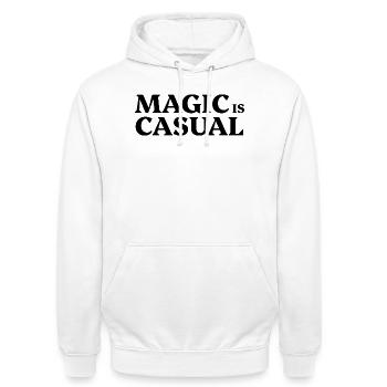Magic is casual - Unisex Hoodie - white - Front - AI Model Male 185 dark (185cm) & AI Model Female 172 dark (172cm)
