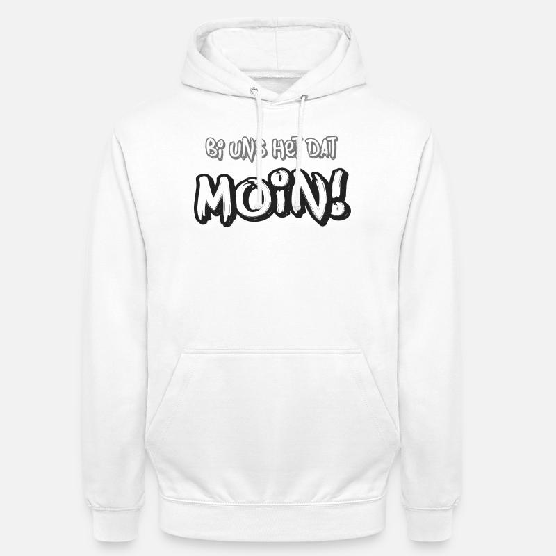 Moin – Bi uns het dat - Sweat-shirt à capuche unisexe - blanc