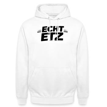 Echt etz - Unisex Hoodie - Weiß - Vorne - AI Model Male 185 dark (185cm) & AI Model Female 172 dark (172cm)