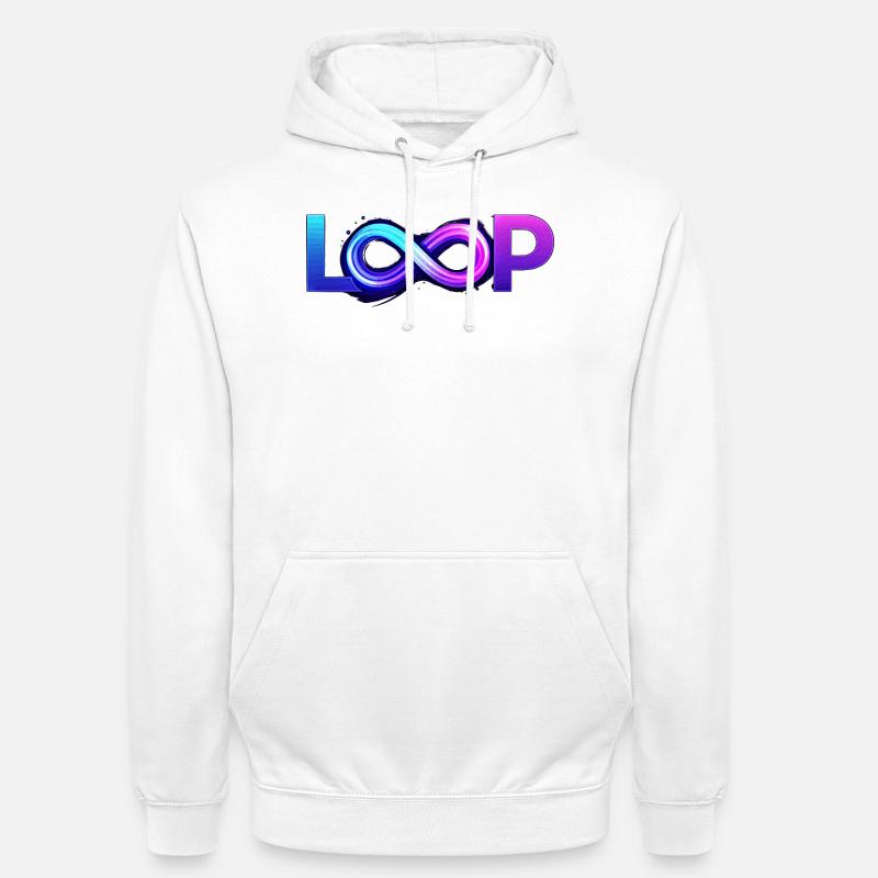 Neon Loop Unendlichkeit - Unisex Hoodie - Weiß