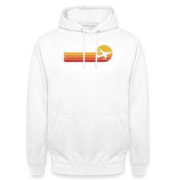 Pilote d’avion Aviateur aérien aérien rétro - Sweat-shirt à capuche unisexe - blanc - Devant - AI Model Male 185 dark (185cm) & AI Model Female 172 dark (172cm)