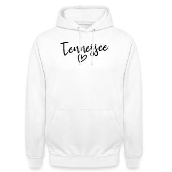 Tennessee Heart Women's Love Tennessee - Unisex Hoodie - white - Front - AI Model Male 185 dark (185cm) & AI Model Female 172 dark (172cm)