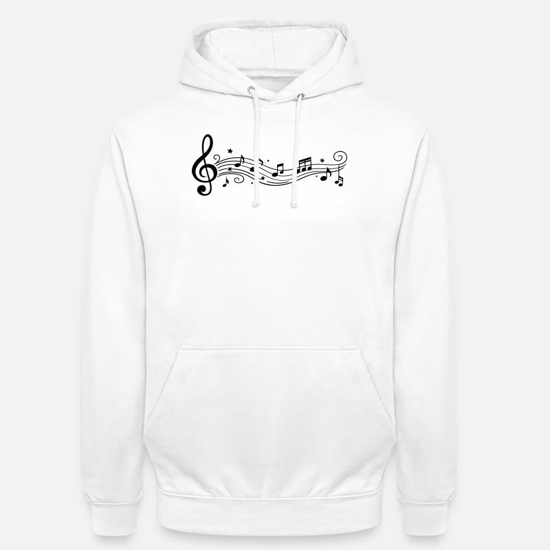 Notes musicales Clés de mélodie - Sweat-shirt à capuche unisexe - blanc