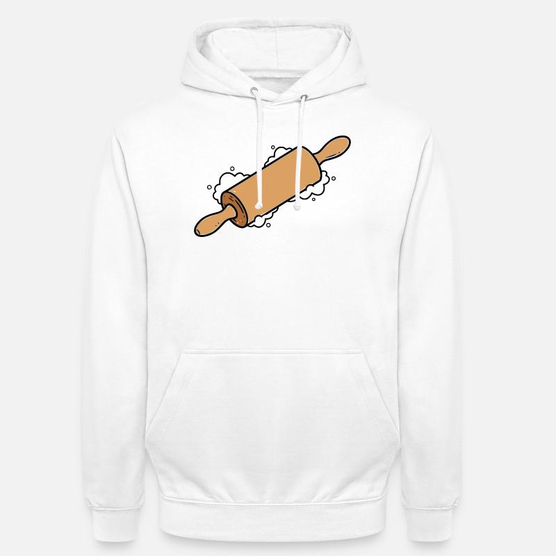 Rolling Pin Rolling Dough Roll Baking - Unisex Hoodie - white