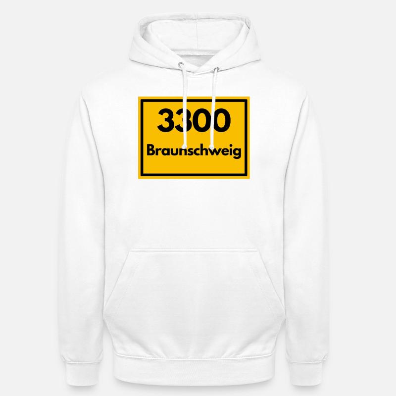 OLD POSTCODE POSTCODE RETRO 3300 BRAUNSCHWEIG - Unisex Hoodie - white