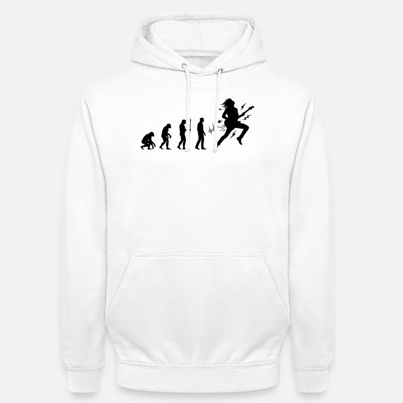 Évolution vers guitariste et musicien rock - Sweat-shirt à capuche unisexe - blanc