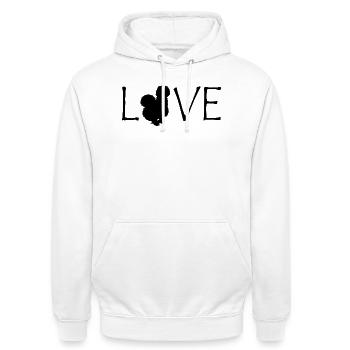 Fans de poulet - Coq - Coq - Poulet de soie - Bio - Sweat-shirt à capuche unisexe - blanc - Devant - AI Model Male 185 dark (185cm) & AI Model Female 172 dark (172cm)