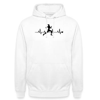 Laeuferin - Unisex Hoodie - Weiß - Vorne - AI Model Male 185 dark (185cm) & AI Model Female 172 dark (172cm)
