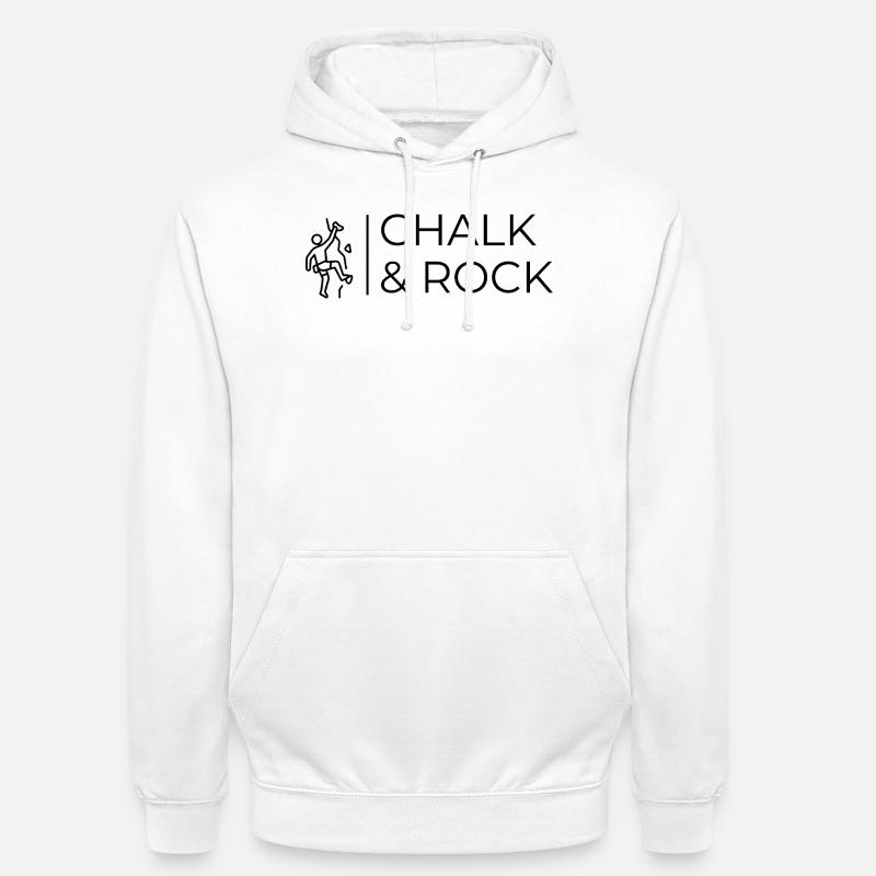 Chalk & Rock - Design de T-shirt Boulder - Sweat-shirt à capuche unisexe - blanc