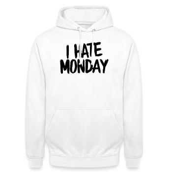 Je déteste Monday Divertente Drôle - Sweat-shirt à capuche unisexe - blanc - Devant - AI Model Male 185 dark (185cm) & AI Model Female 172 dark (172cm)