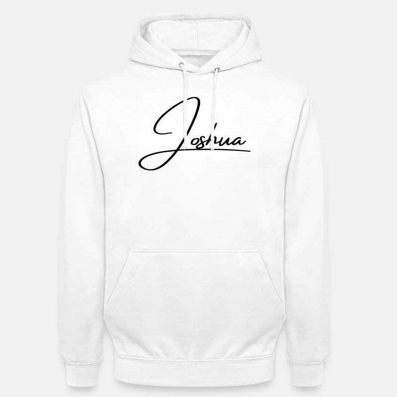 Joshua Name - Elegant Cursive Script - Unisex Hoodie - white