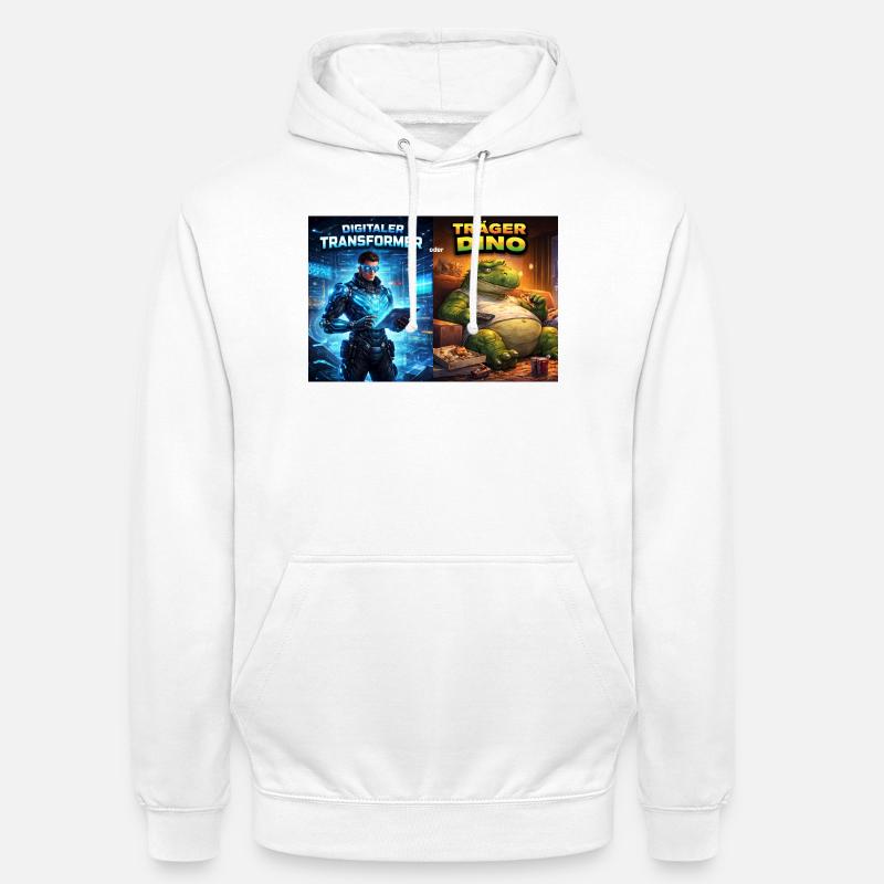 Digitaler Tech-Kämpfer oder träger Dino - Unisex Hoodie - Weiß