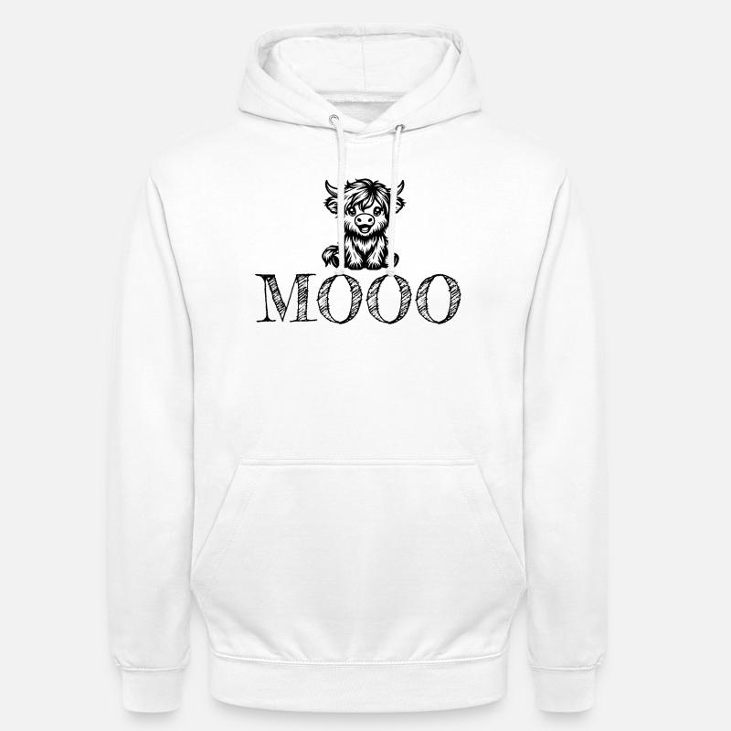 Mignonne vache Mooo - Sweat-shirt à capuche unisexe - blanc