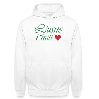 Brighten in my heart - Unisex Hoodie - white - Front - AI Model Male 185 dark (185cm) & AI Model Female 172 dark (172cm)