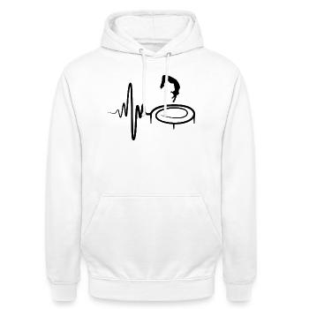 Trampolinspringen Kind - Unisex Hoodie - Weiß - Vorne - AI Model Male 185 dark (185cm) & AI Model Female 172 dark (172cm)