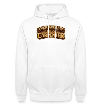Charpentier fier – savoir-faire avec cœur - Sweat-shirt à capuche unisexe - blanc - Devant - AI Model Male 185 dark (185cm) & AI Model Female 172 dark (172cm)